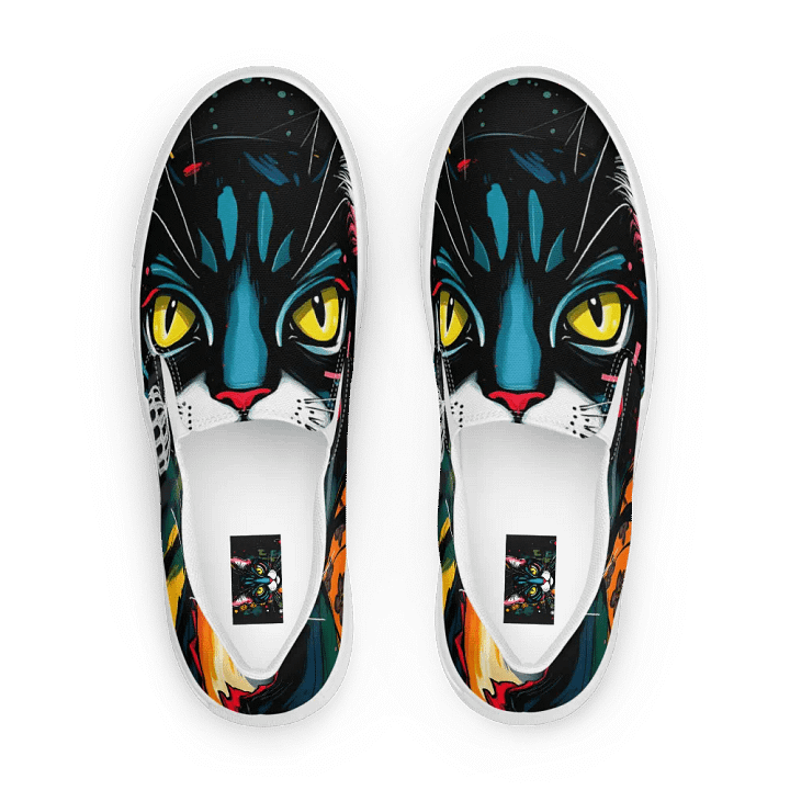 Men's mysterious feline slip on canvas shoes product image (1)