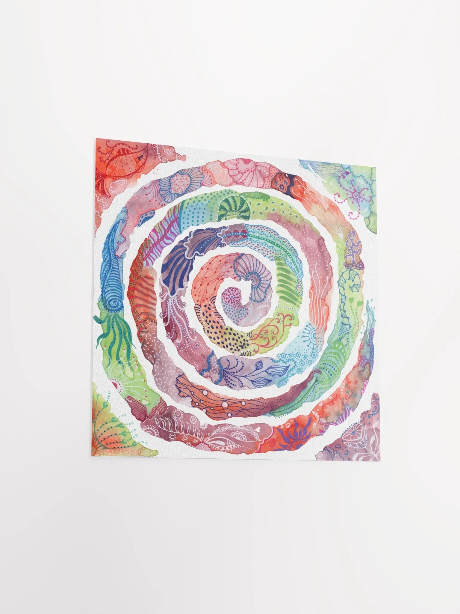 Watercolor Doodles Spiral Symphony Matte Poster product image (10)