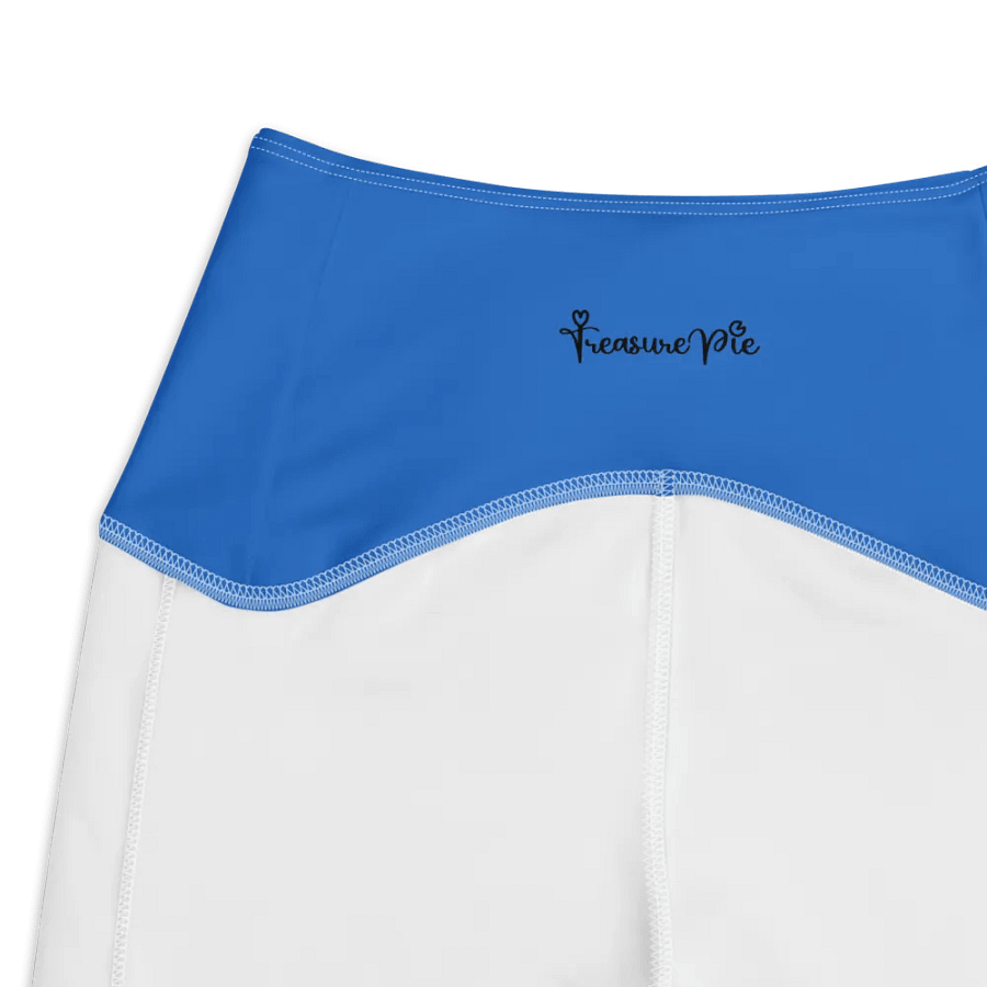 Plain Cobalt Blue Light Summer Women's High Waisted Premium Crossover Leggings with Pockets by Treasure Pie product image (5)