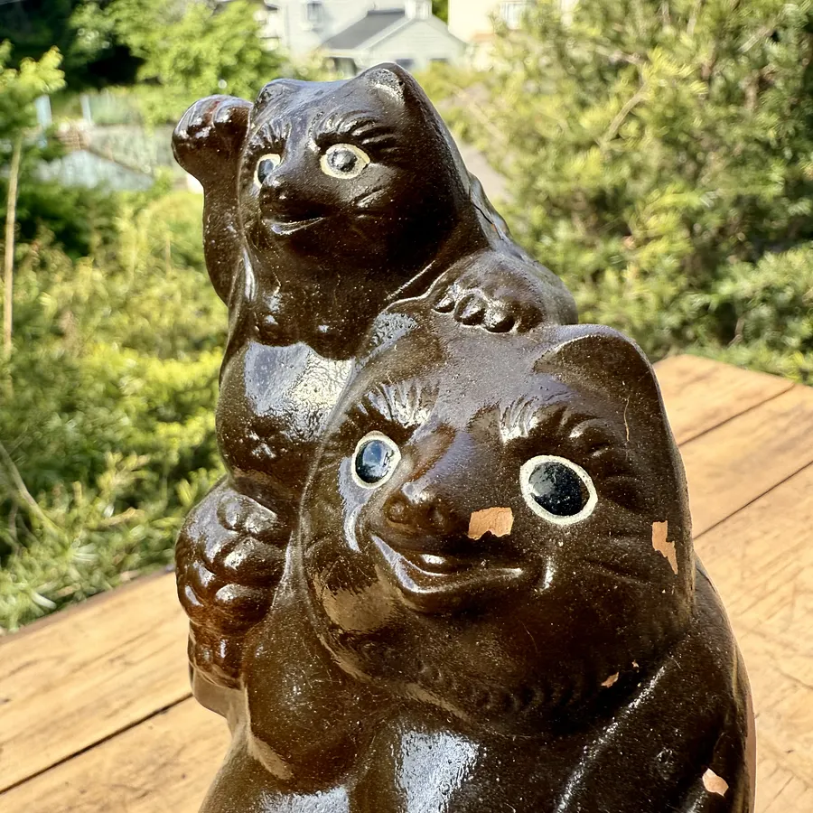 🎎 Japan Antique Roadshow – Vintage Showa-Era Tanuki Statue with Child product image (3)