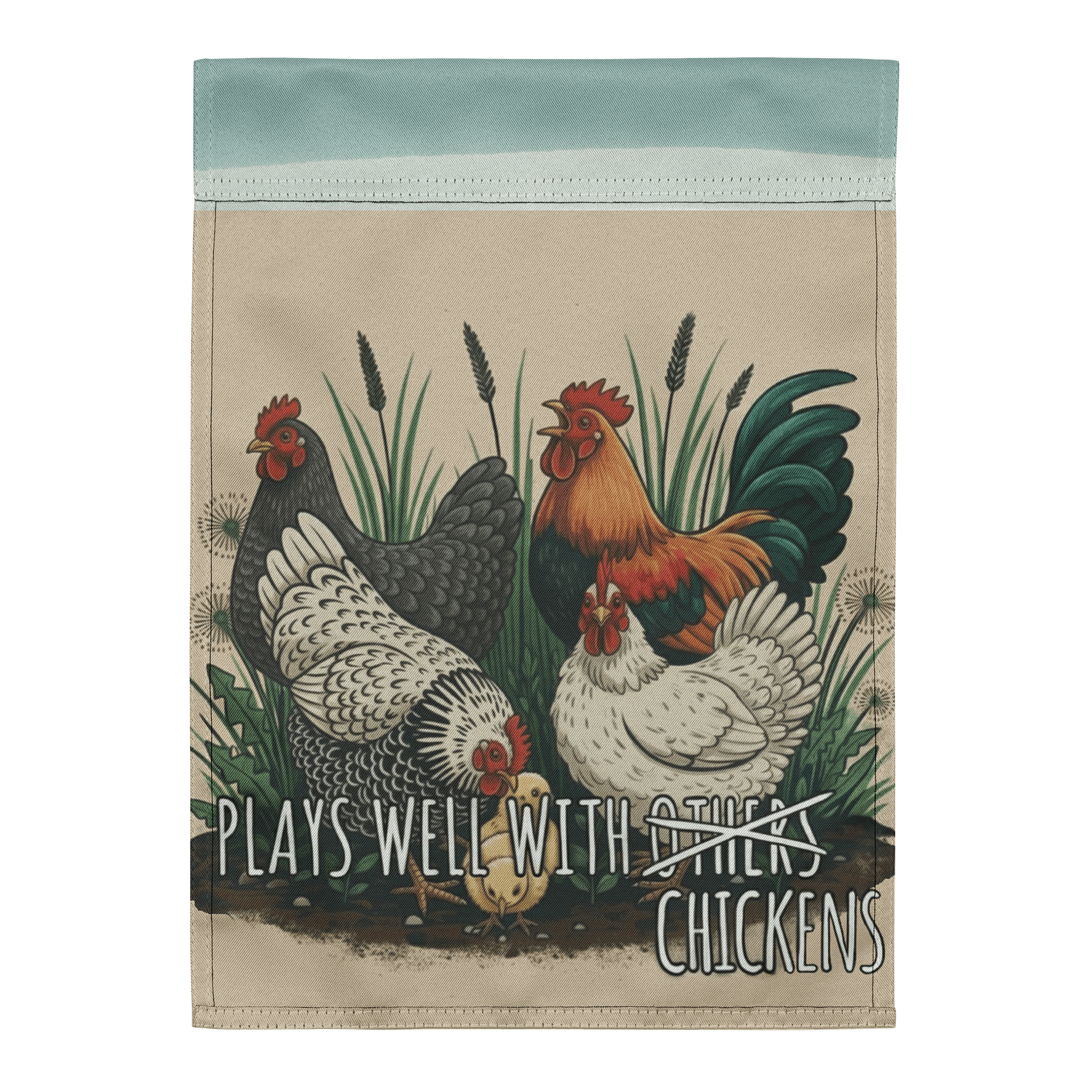 Plays Well With Chickens - Garden Flag product image (3)