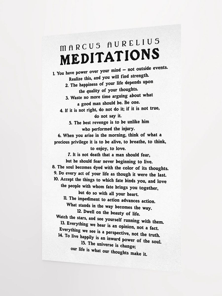 Marcus Aurelius Meditations Matte Paper Poster White product image (6)