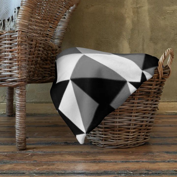 Black, White & Grey Geometric Throw Blanket product image (1)