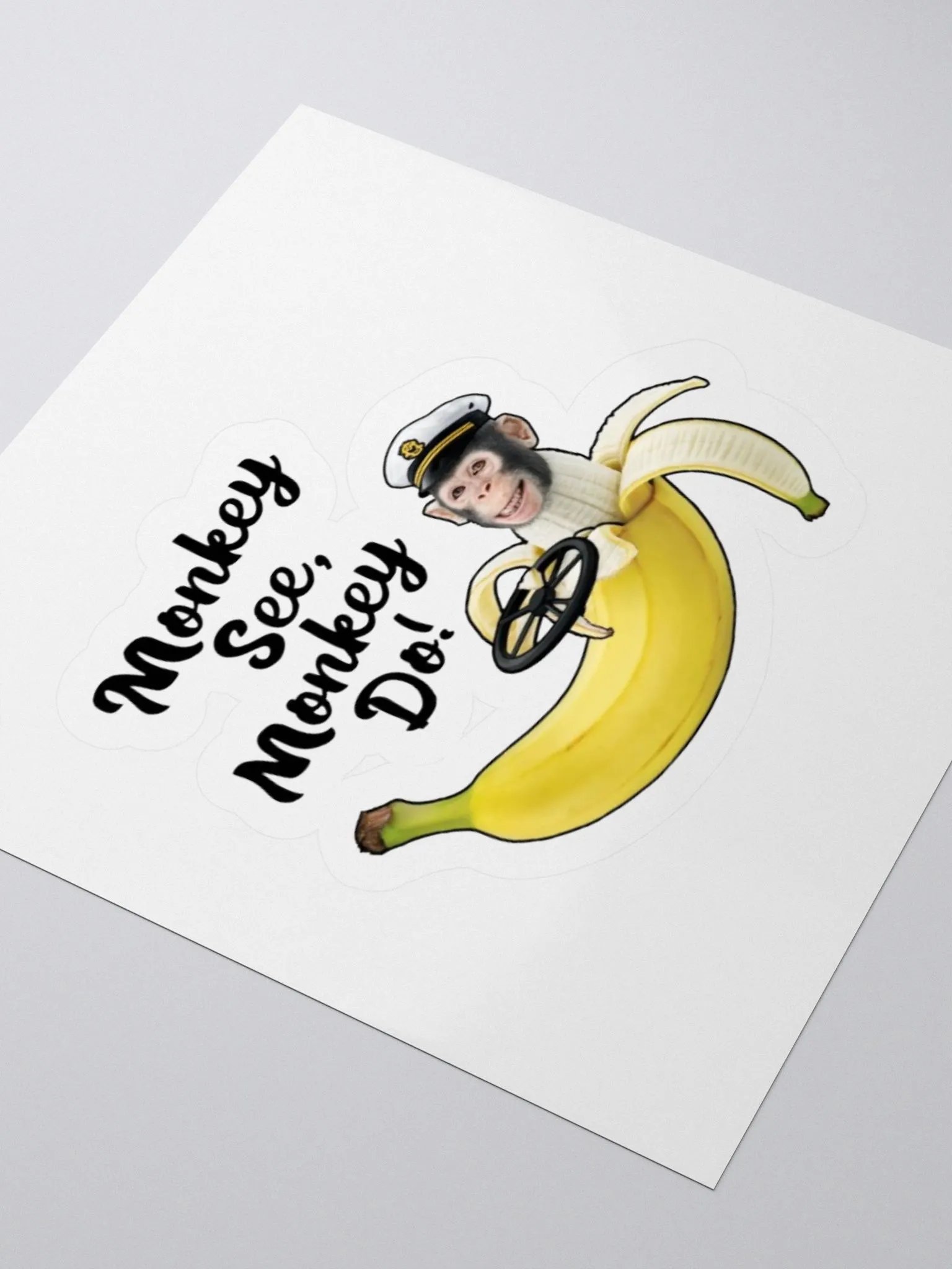 Whimsical Monkey in Banana Sticker - Perfect for Laptops, Cars, and More! product image (3)