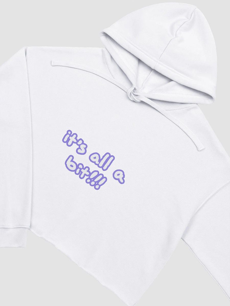 “It’s all a bit!!!” (lined design, #9081ED) fleece cropped hoodie product image (29)