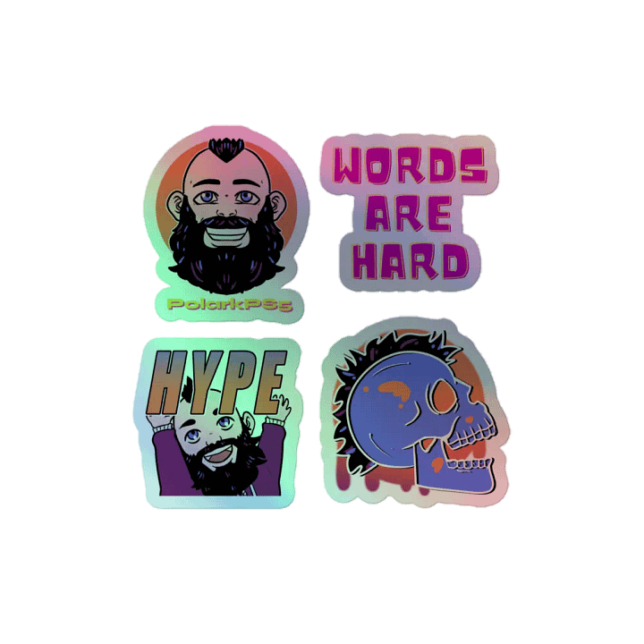 Po emote and logo Holo stickers! product image (1)