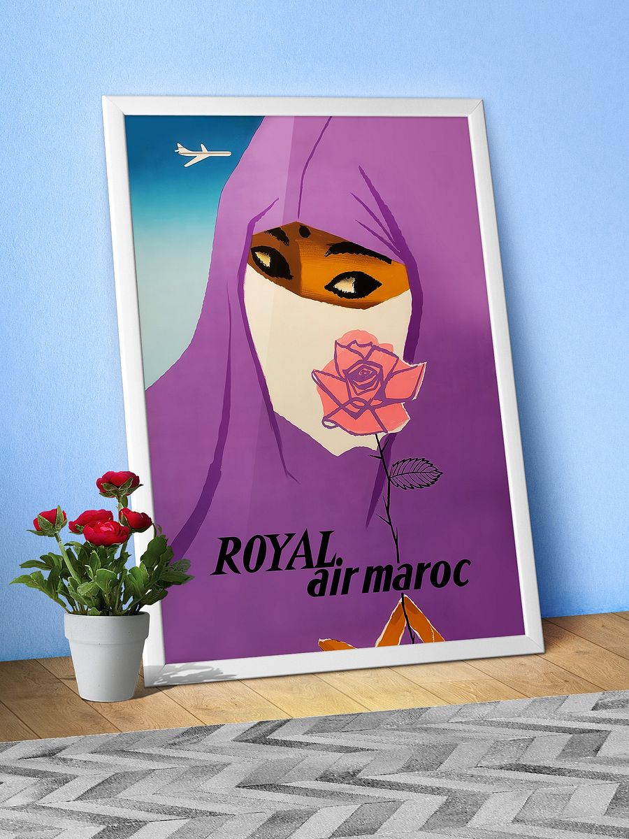 Morocco, Air Maroc, 1958 — retro travel poster, vintage travel print product image (6)