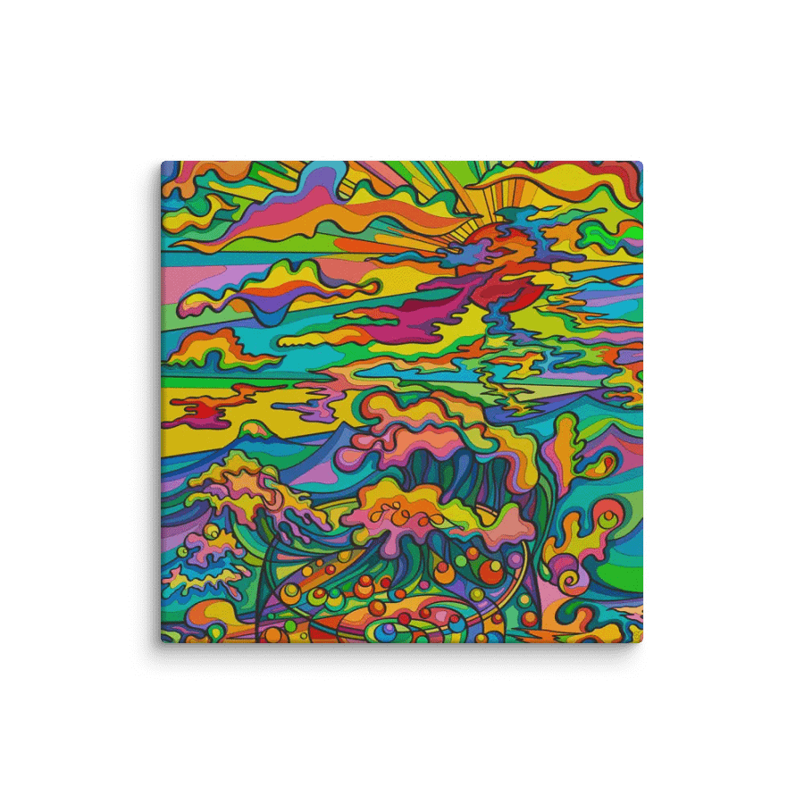 Vibrant Swirls Canvas Art - Sunset & Glass product image (1)