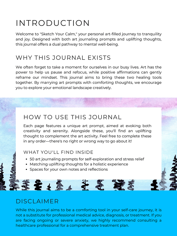 Sketch Your Calm: Art Journaling Prompts for Peace of Mind product image (2)