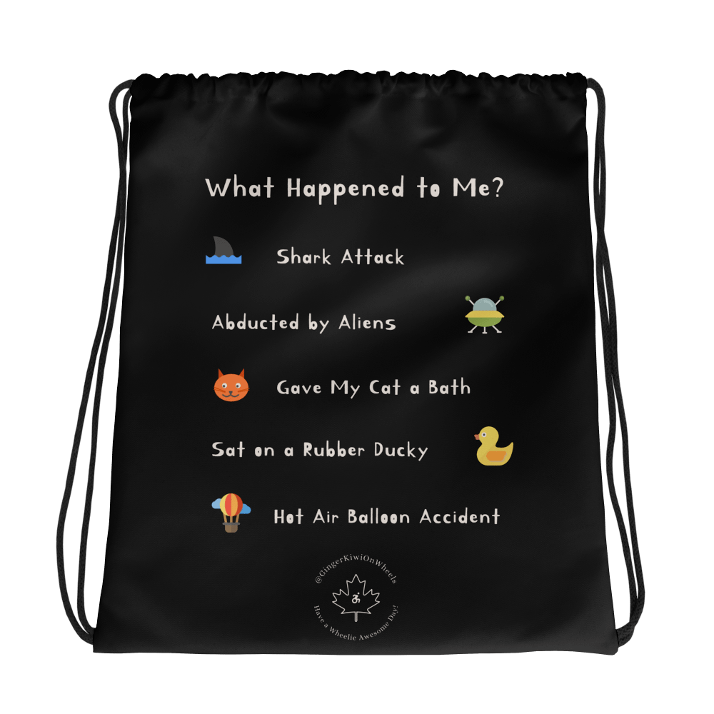 WHAT HAPPENED TO ME ? (2025 Edition): String Backpack, Pure Black product image (1)
