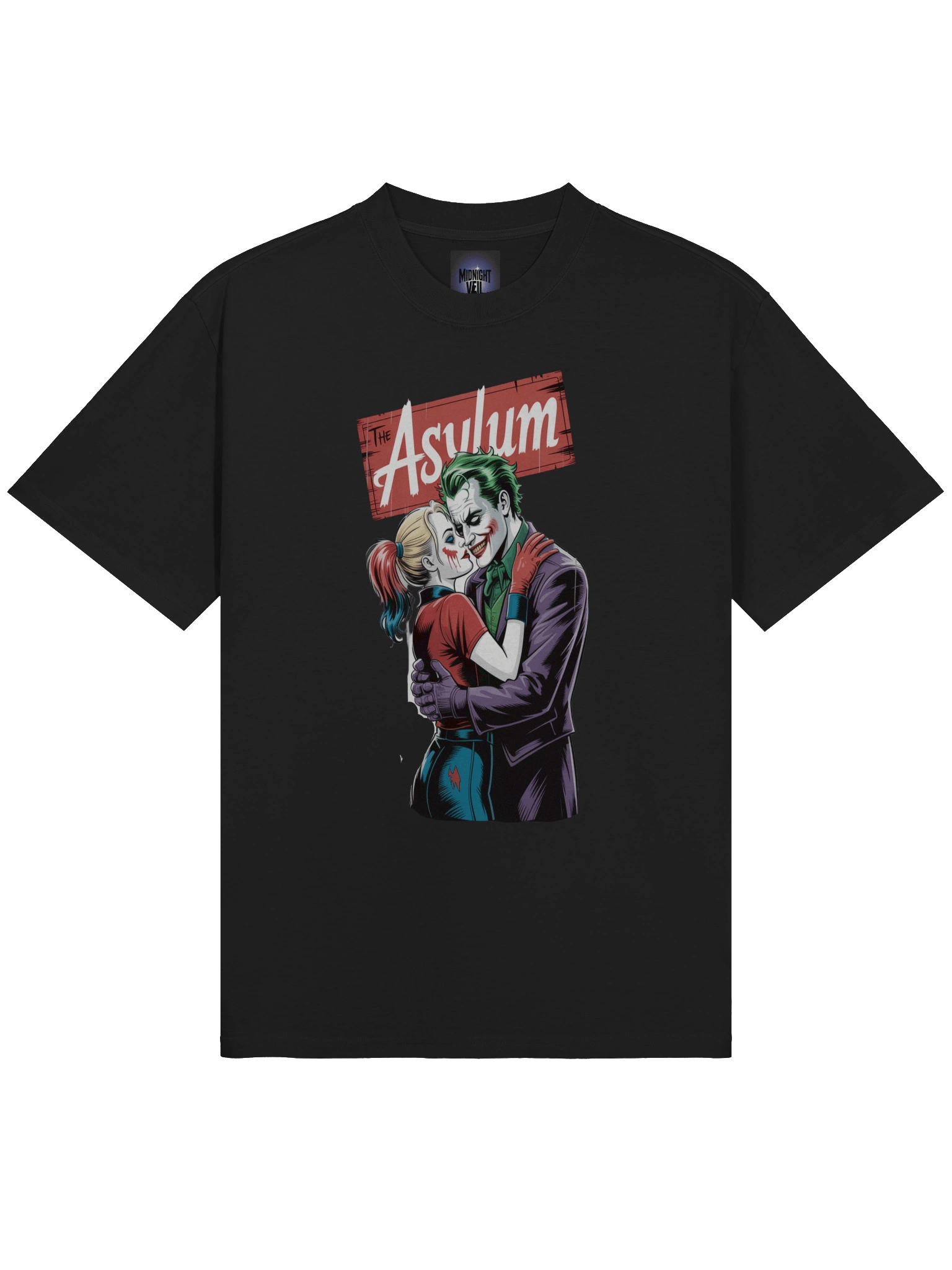 Joker & Harley Quinn 'The Asylum' Embrace Oversized Faded T-Shirt product image (5)