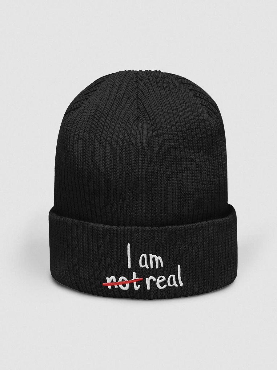 I am not real ribbed beanie - 100% cotton product image (1)