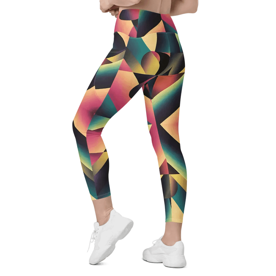 Abstract Lithographic Pattern Design Leggings with pockets - V7 product image (9)