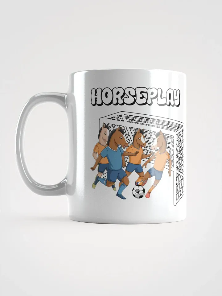Horseplay - Horses Playing Soccer - Funny Wordplay White Coffee Mug product image (7)