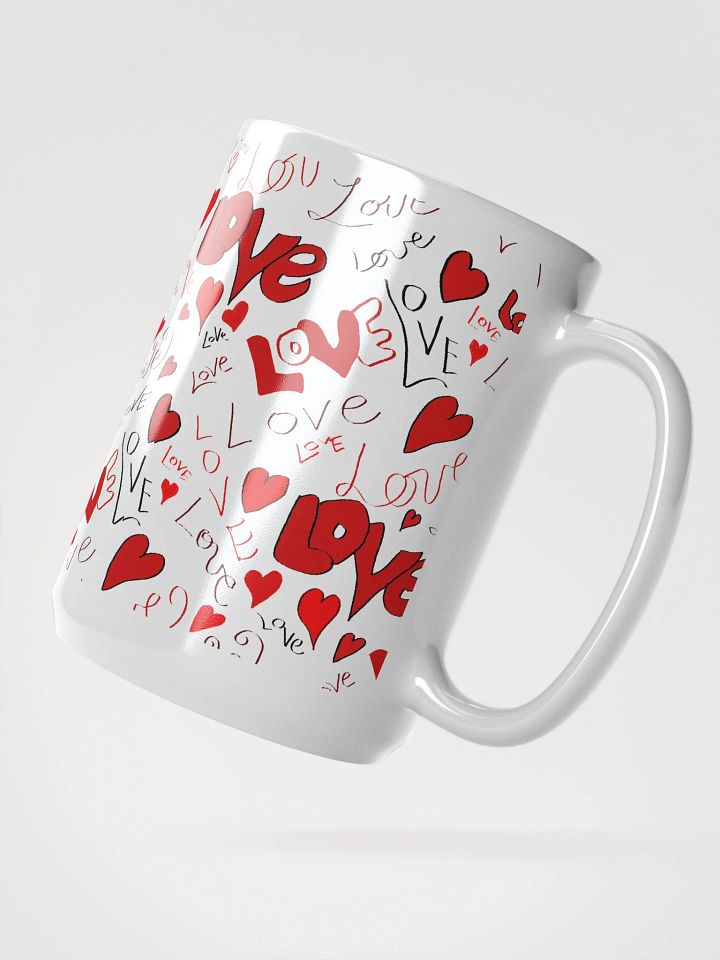Love and Hearts White Coffee Mug product image (2)