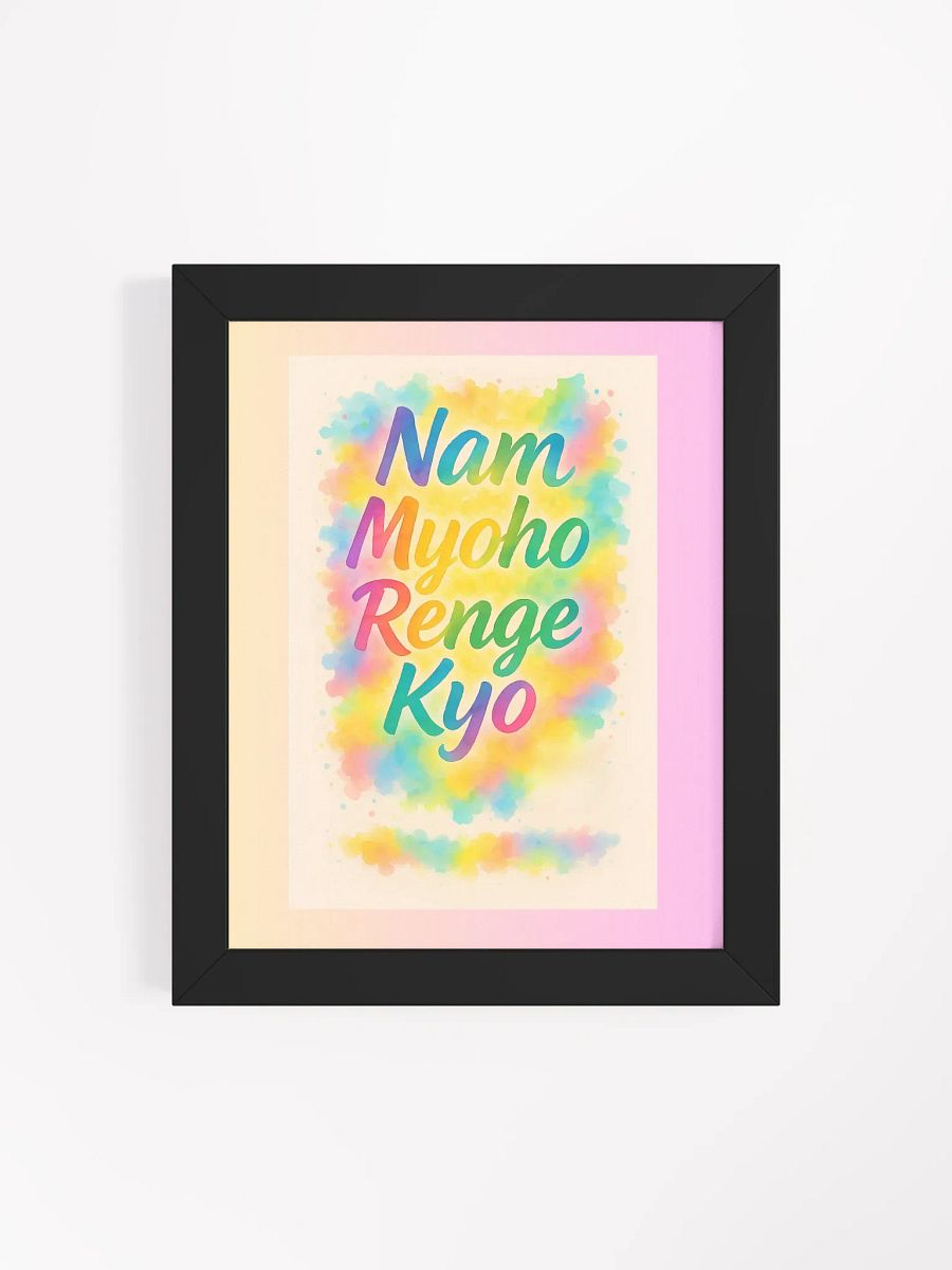 Nam Myoho Renge Kyo Watercolor Poster – Framed Buddhist Wall Art for Daily Practice product image (79)