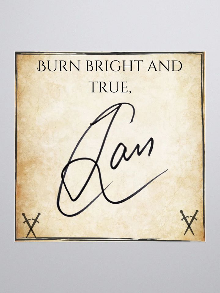 Signed book plate - Burn Bright and True product image (1)