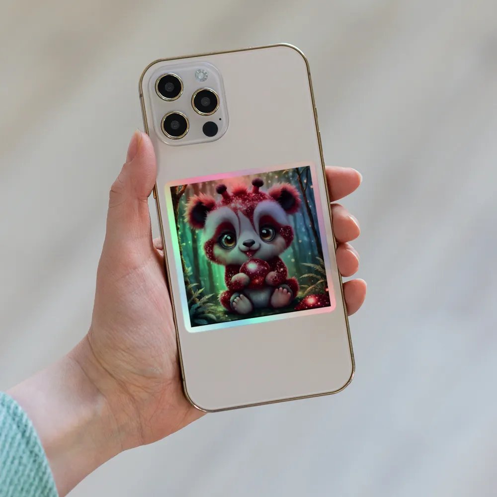 Whimsical Panda Fantasy Holographic Sticker Sheet product image (8)