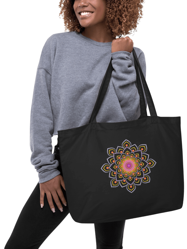 Simple Colorful Dot Mandala Organic Cotton Tote Bag product image (1)