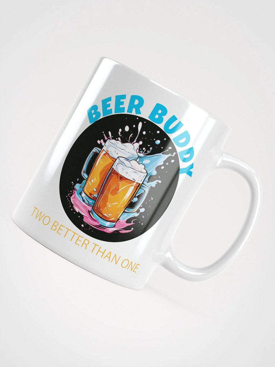Beer Buddy Mug | Funny Beer Lover Coffee Cup with Clinking Mugs Design product image (4)