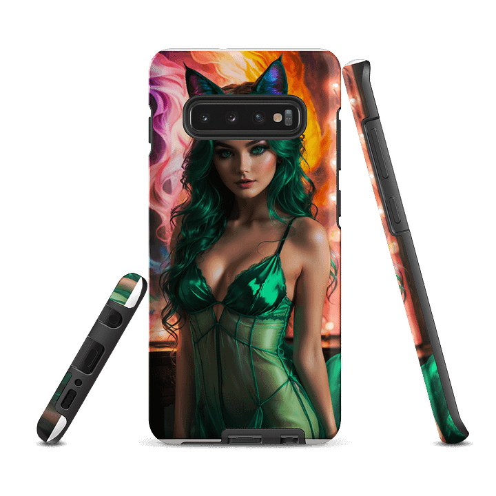 Fantasy Fox Girl - Emerald Flame Samsung Case product image (3)