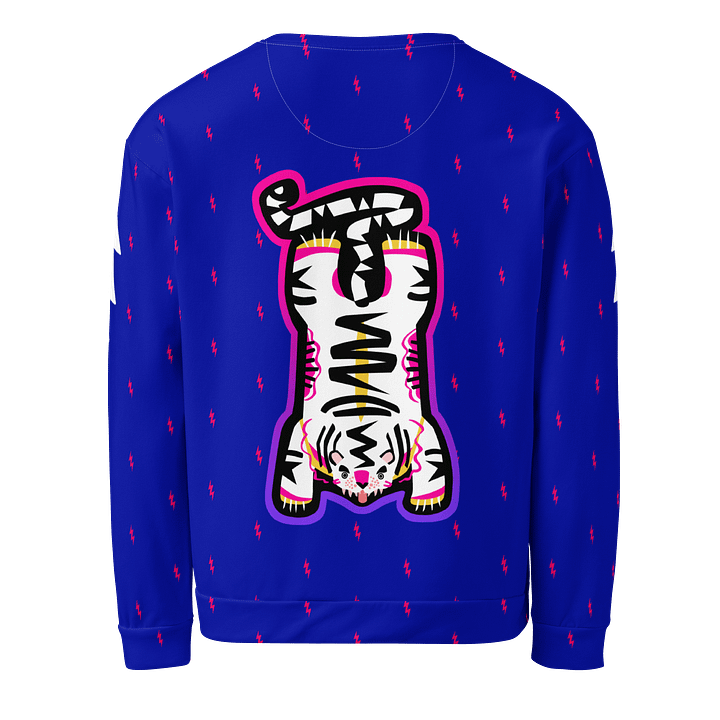 White Electric Tiger with Pink Lightning Bolts - Eco-Sweatshirt product image (1)