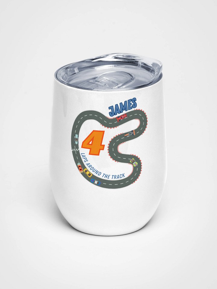 4 laps around the track wine tumbler product image (1)