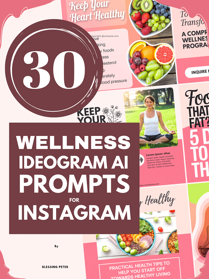 30 Wellness Ideogram AI Prompts for Instagram Posts product image (1)