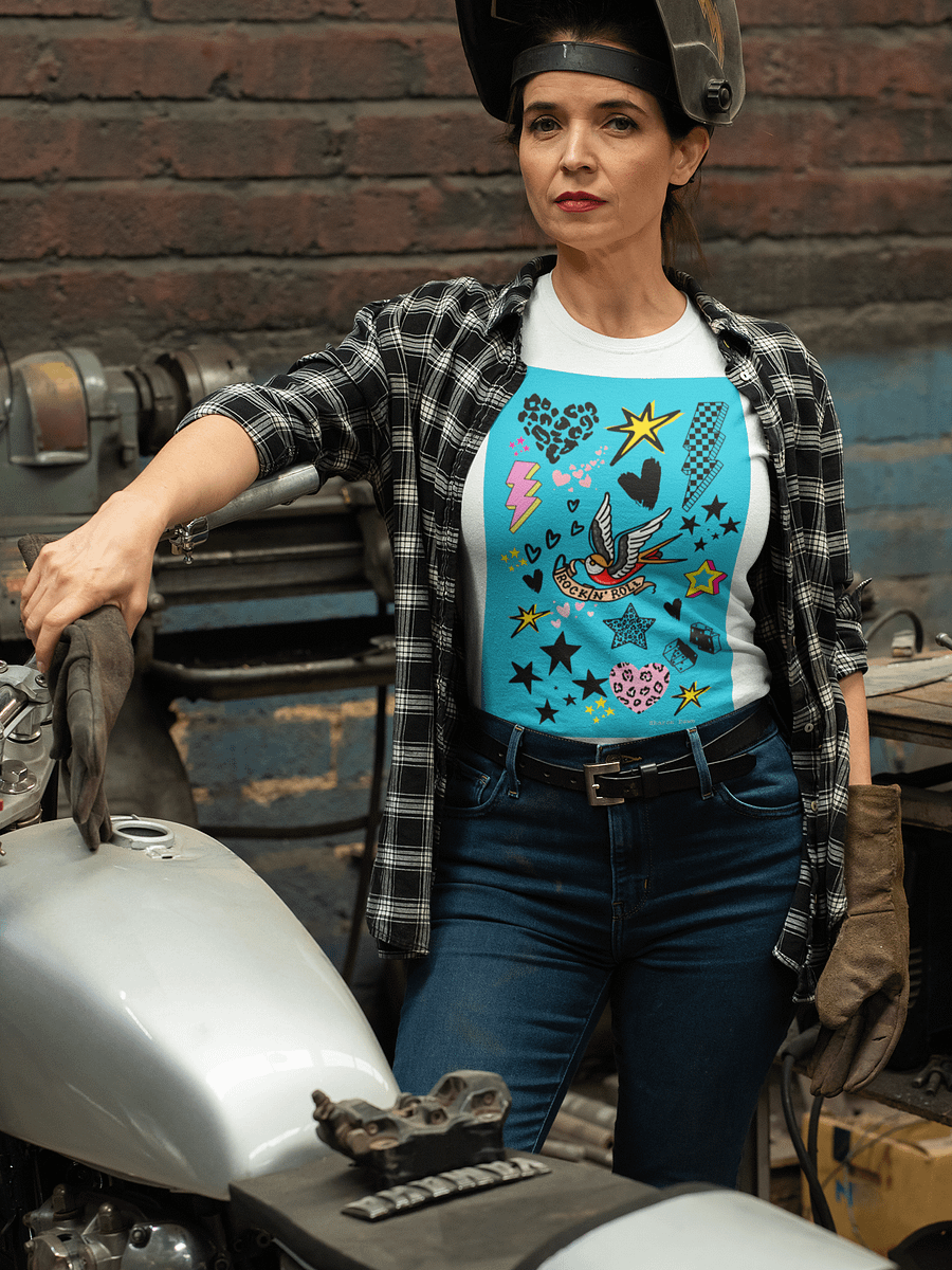 Rock 'N' Roll Tattoo Inspired T-Shirt - 100% Cotton product image (2)