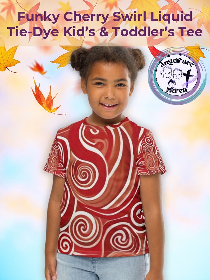 Funky Cherry Swirls Liquid Tie-Dye Kid's and Toddler's Crew Neck T-shirt product image (1)