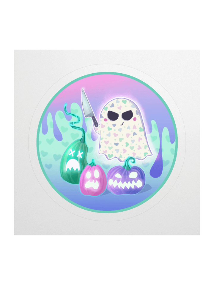 Pastel Little Ghost Pumpkin Carver - Vinyl Sticker product image (2)