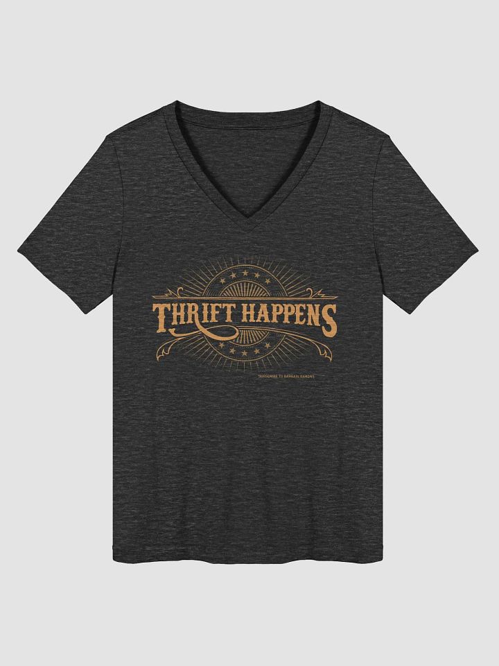 THRIFT HAPPENS (Ladies' V-Neck - Dark) product image (3)