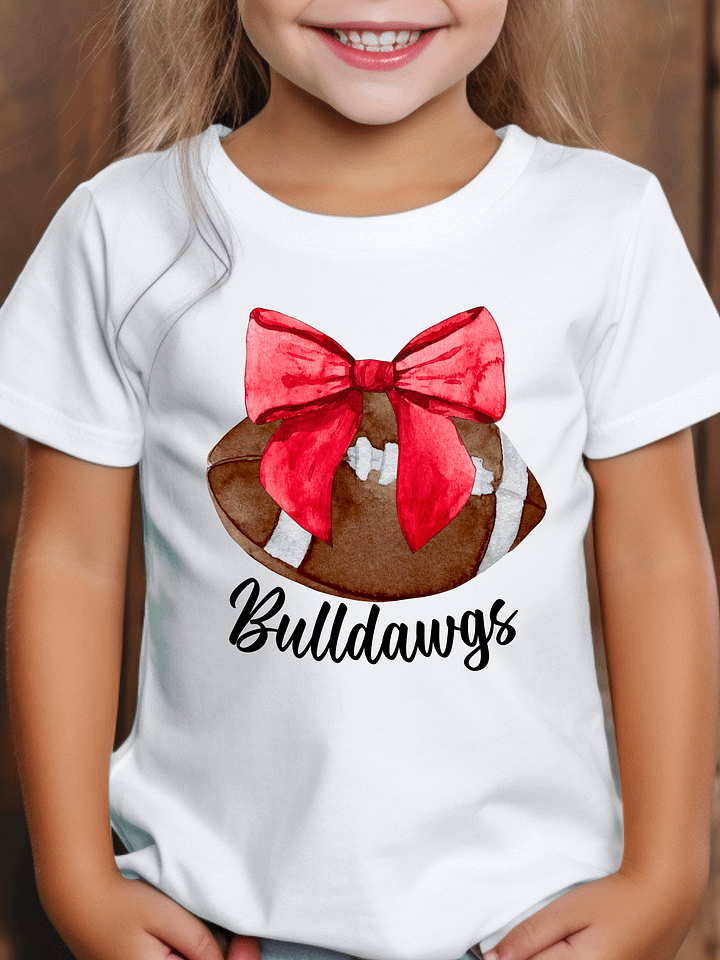 Toddler Girls Bulldogs Football T-Shirt (Homemade) product image (1)