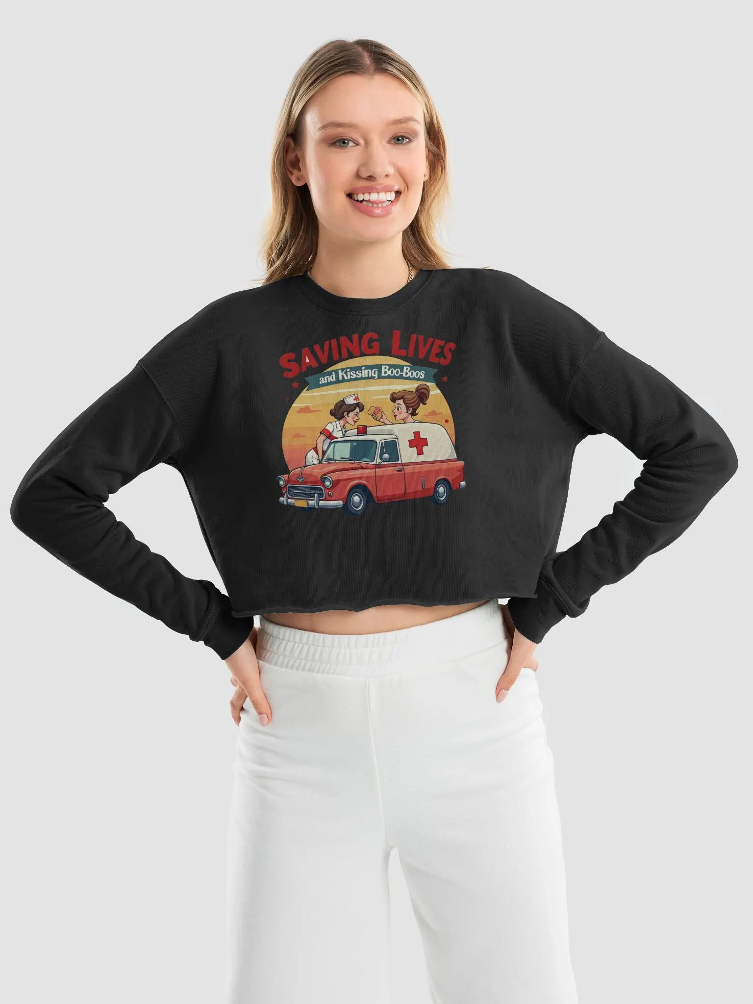 Retro Nurse Ambulance Fleece Sweatshirt product image (25)