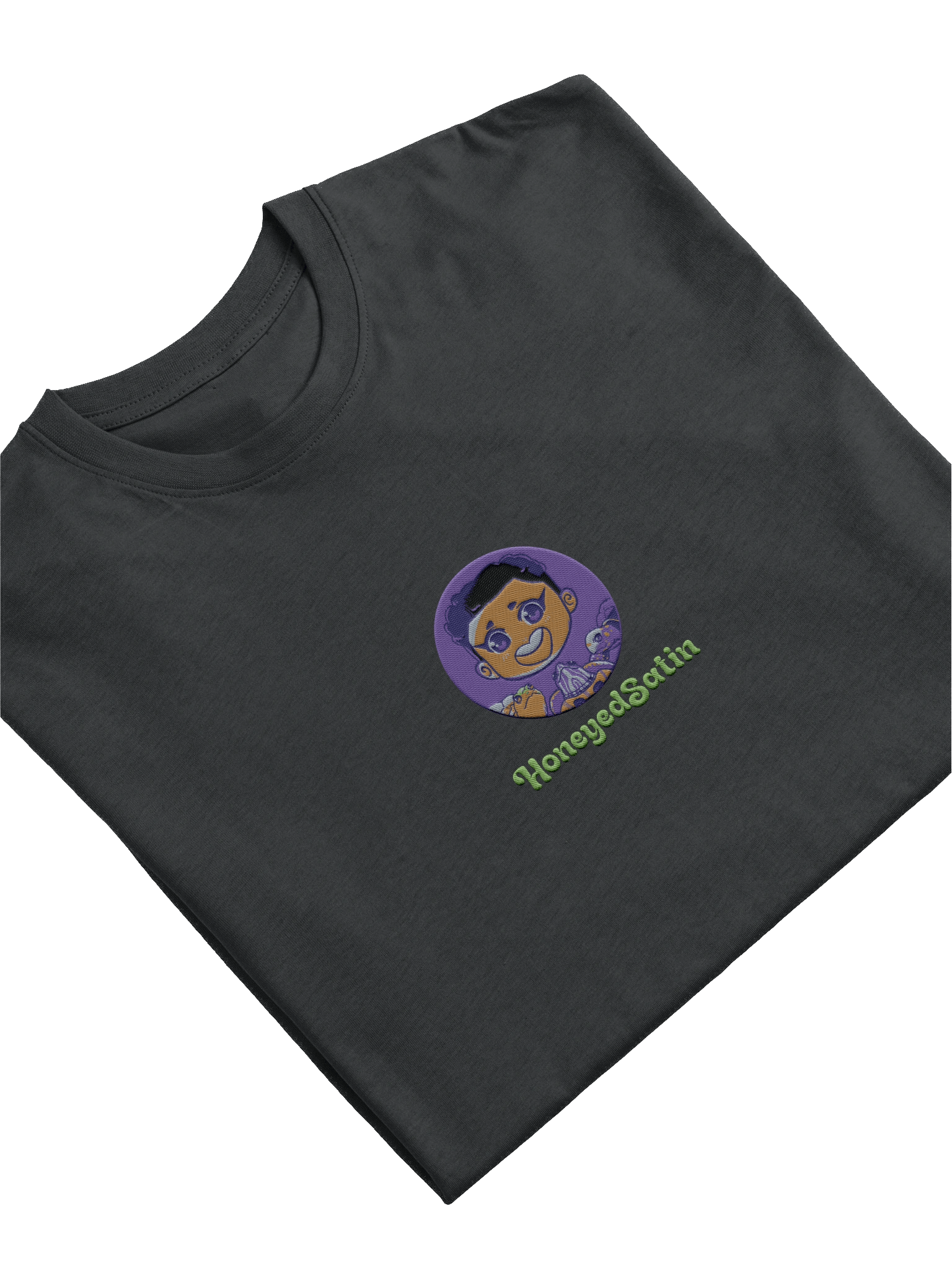 Simple HoneyedSatin Midnight Black Cotton Tee product image (11)