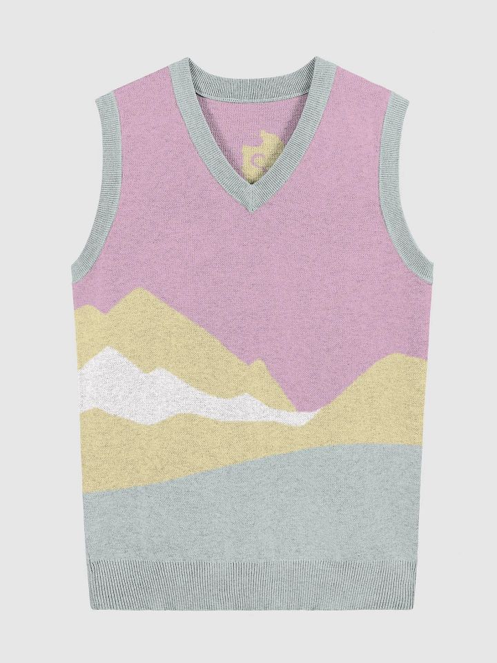 BlackKittenTech Sky High Pastel V-Neck Vest product image (1)