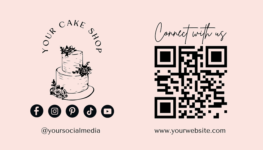 Bakery theme business cards with QR Code and Social icons product image (2)