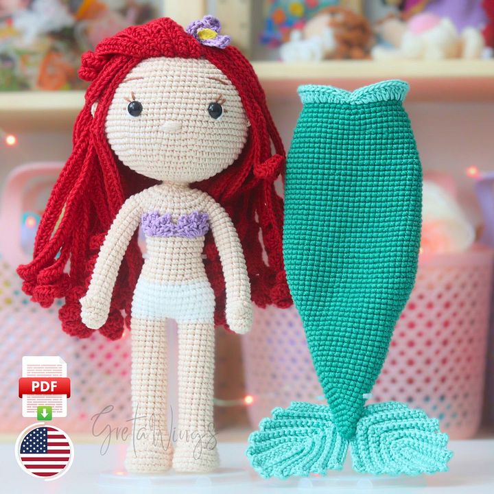 Ariel Amigurumi Pattern – Mermaid Version (Digital Download) product image (1)