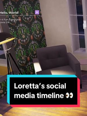 Checking out Loretta’s social media feed on her phone 📱  #lifesim #minigames #cozygaming 