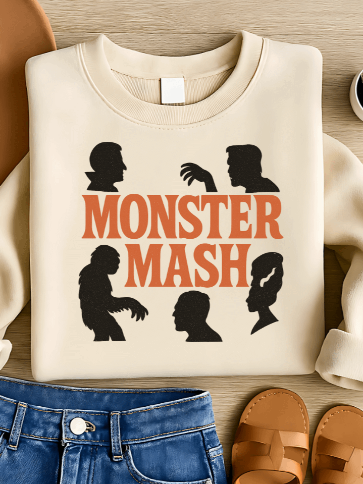 Monster Mash Sublimation PNG – Retro Halloween Clipart for T-Shirts – Classic Monster Party Theme – 300 DPI Instant Digital Download product image (1)