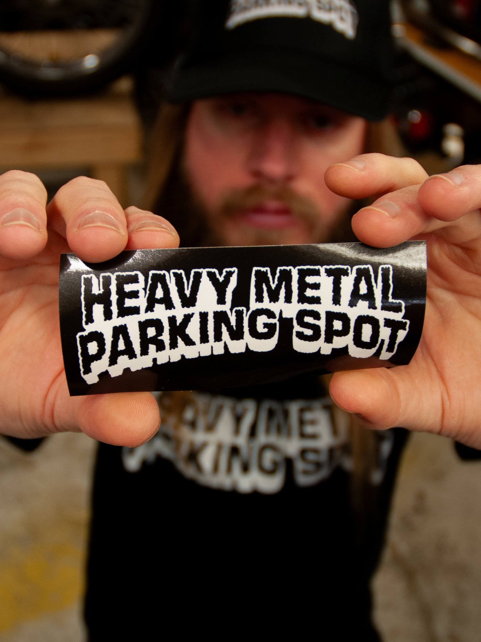 Heavy Metal Parking Spot Bold Logo Large Sticker (3 pack) product image (1)
