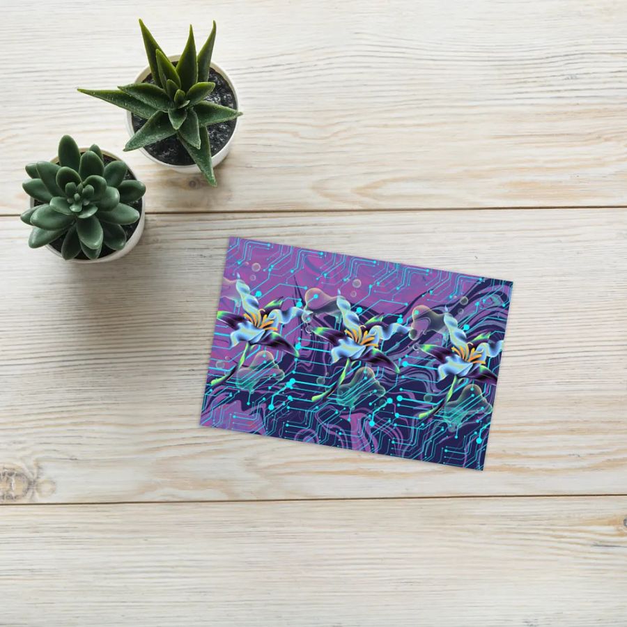 purple mood meta-magic teal meta-magic greeting card for stylish gifts product image (7)