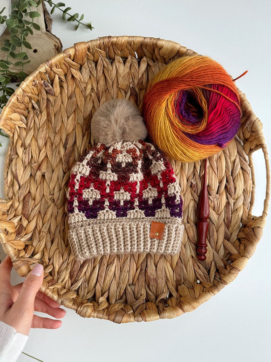 Labyrinth Mosaic Crochet Hat Pattern PDF baby to adult sizes product image (3)