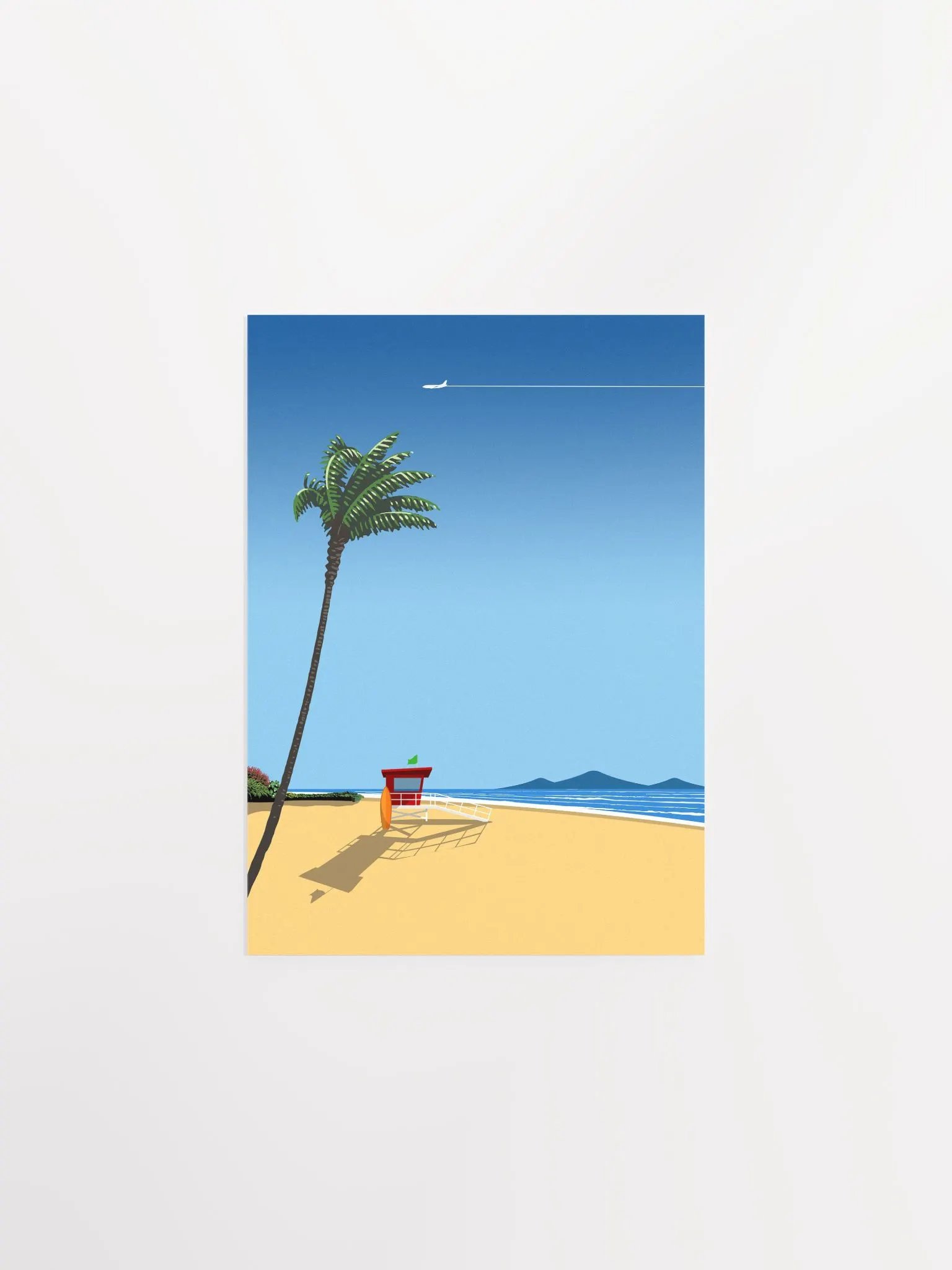 Ibiza, Spain. Serene beach, tropical chillout — City Pop art, retrowave/vaporwave poster, 80s, aesthetic poster, Hiroshi Nagai inspired art product image (6)