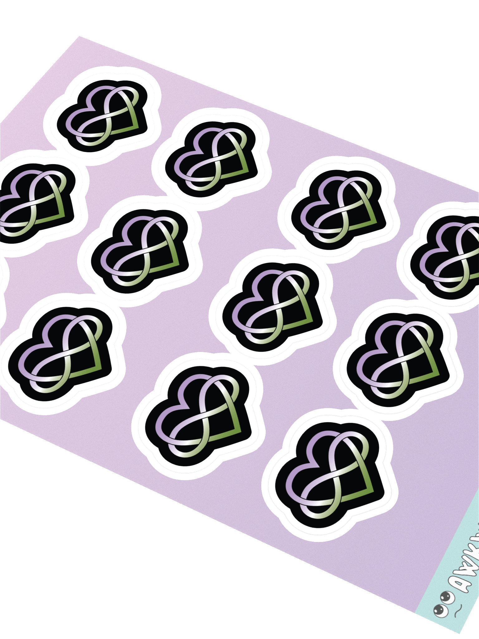 Genderqueer Pride Gradient Polyamory Infinity Heart Sticker Sheet product image (2)