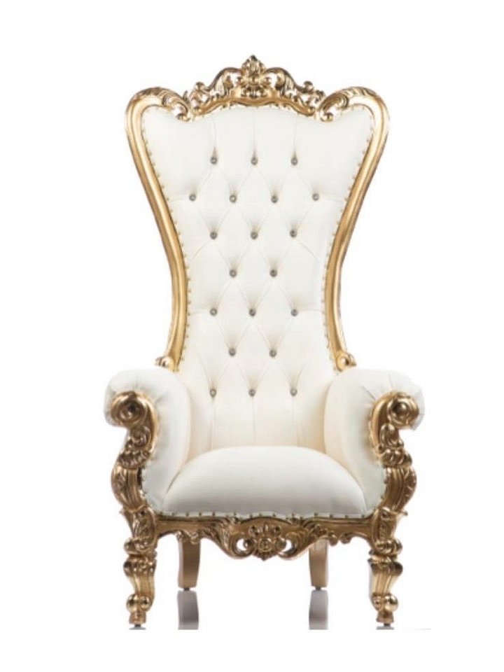 white gold throne chair product image (1)