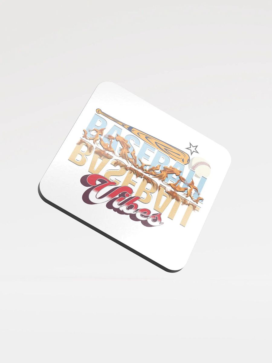 Baseball Flaming Vibes Cork Coaster product image (4)