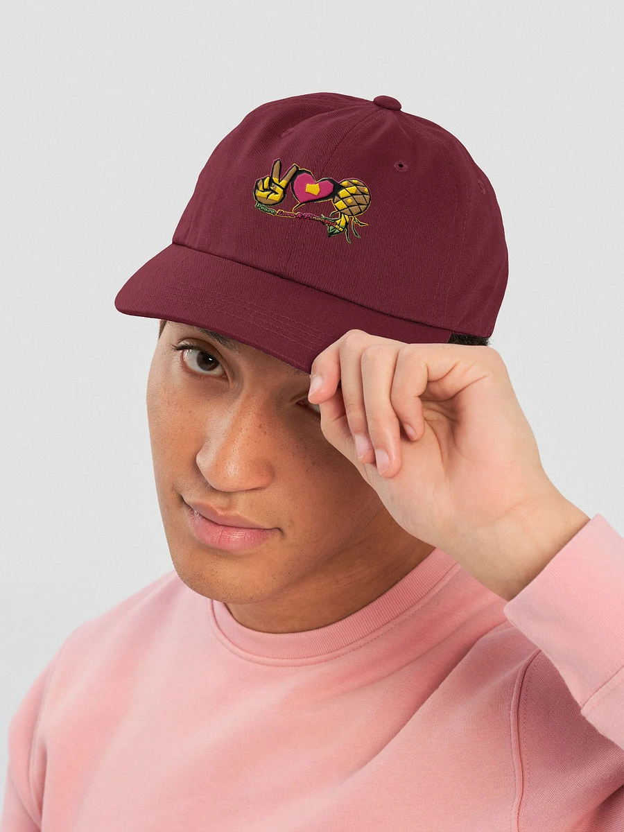 Peace Love & Pineapples embroidered low profile cap product image (40)