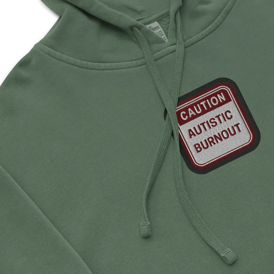CAUTION: ASD BURNOUT embroidered pigment hoodie (maroon bubble design) product image (1)