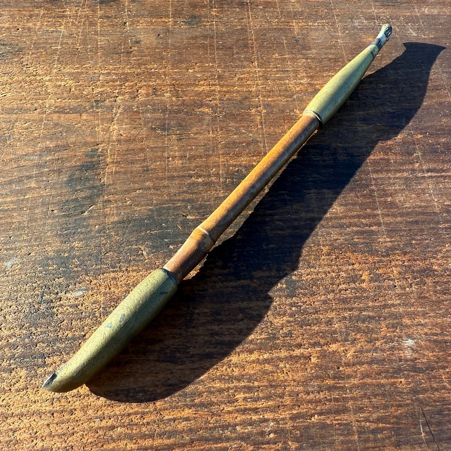 🎎 Japanese Kiseru Smoking Pipe – Early Showa Era with Burned Bowl and Bonus Bowl Head – Japan Antique Roadshow product image (1)